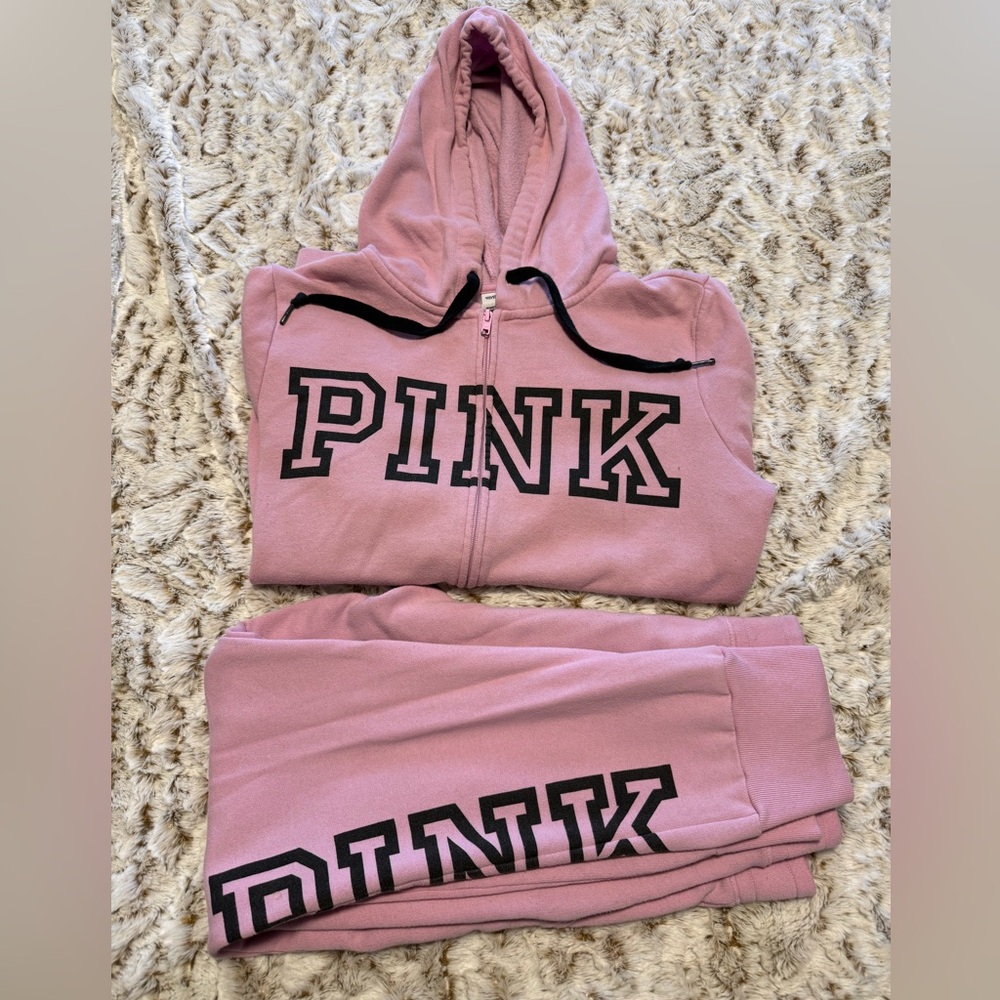 Victorias Secret Pink Hoodie and Sweatpants Set